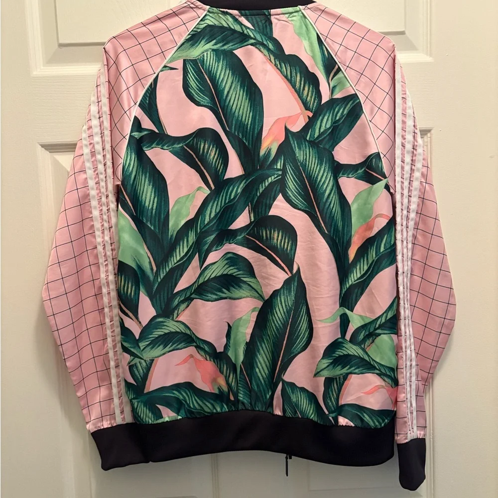 Adidas Tropical Leaf Print Jacket - Pink and Green - Picture 7 of 7